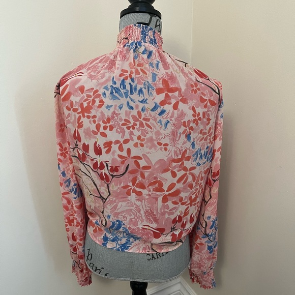 500 Maison Cinqcent Floral Tie-Up Blouse, M - Picture 2 of 7